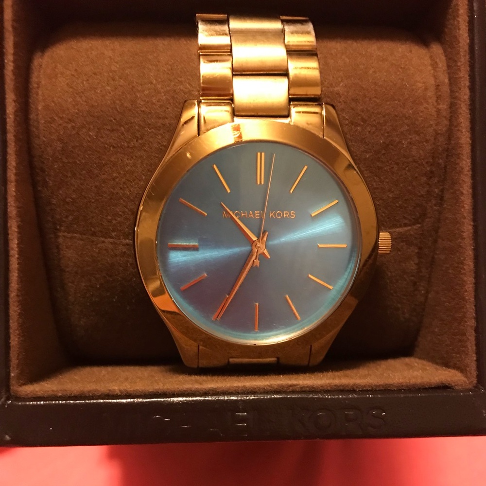 Micheal Kors blue face watch